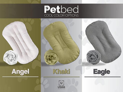 USRA 100% Cotton Orthopedic Pet Bed Gift Set with 2 Covers 28"x20" Dog Cat Recovery Pillow Hypoallergenic Natural Oeko-TEX Certified