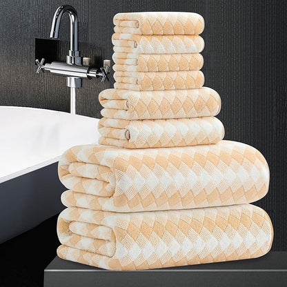 8 Piece Bathroom Towel Set |2 Oversized Bath Towels, 2 Hand Towels, 4
