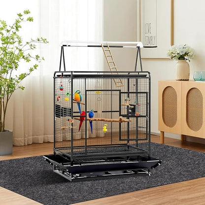 Large Bird Cage Mat, Under Pet Cage Mat, Absorbent/Waterproof Felt Pad for Bird Cages, Reptile Aquariums, Dog Kennels, with Non-Slip Backing for Hard Floors and Surfaces (36 x 36 inch)