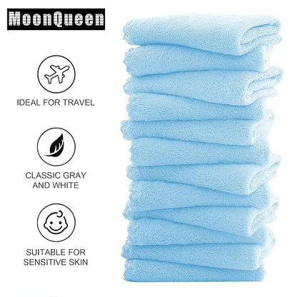 MOONQUEEN Microfiber Facial Cloths Fast Drying Washcloth 12 Pack