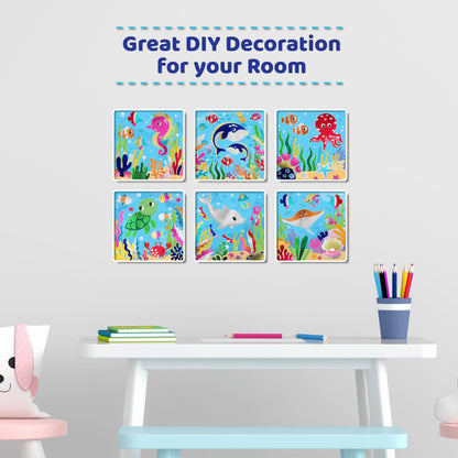 jackinthebox Foil By Number - Ocean, No Mess Art & Craft Kit for Kids, Fun Foil Art, Craft Kits & Supplies, DIY Creative Activity, Travel Toys, Screen-Free Birthday Gifts for Ages 4, 5, 6, 7, 8, 9