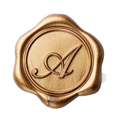 Yoption Initial A Wax Seal Stickers, 100 Pack Antique Gold Self Adhesive Envelope Seal Stickers for Wedding Party Birthday Christmas (A)