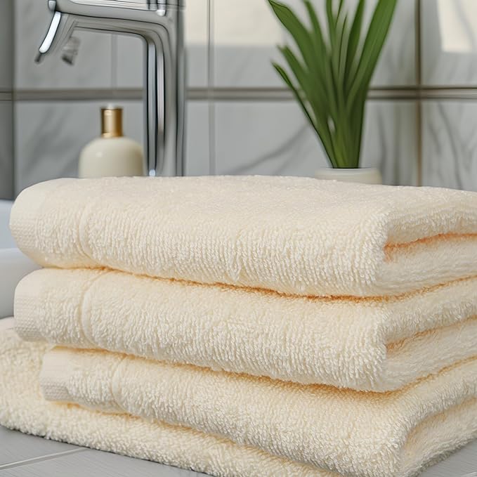 Tens Towels Pack of 12 Washcloths, 12 x 12 Inches, Lighter Weight, Quick to Dry