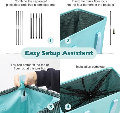 Odonata Slim Laundry Hamper Handles Collapsible Laundry Basket Thin Dirty