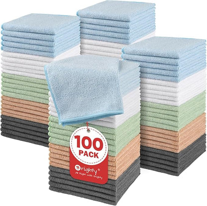 Orighty Microfiber Washcloths Bulk Towels Set 100 Pack, Highly Absorbent and