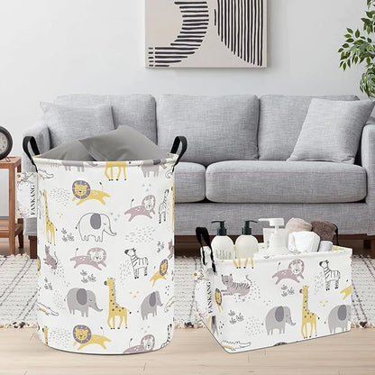 FANKANG Storage Basket, Nursery Hamper Canvas Laundry Basket Foldable