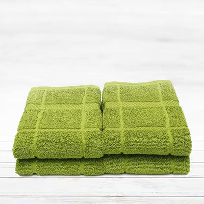 100% Cotton Terry Dish Towels, 4 Pack Plain, 16 x26 Inches, Super Soft and