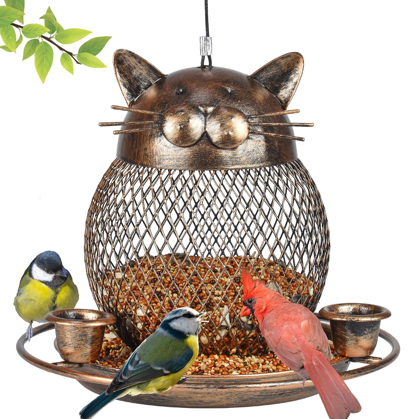 Bird Feeders for Outdoors, Heavy Duty Metal Wild Bird Feeder, Finch Bird Feeder Sparrow Birdfeeder for Garden Yard Hanging Decor