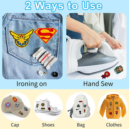 20PC Iron on Patches for Clothes,Embroidered Applique Patches Sewing on Iron on Patches for Jeans Jackets Hats Shoes Backpacks