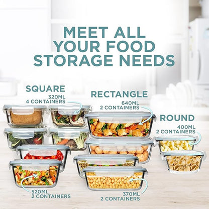 Razab 24 Pc Airtight Glass Food Storage Containers