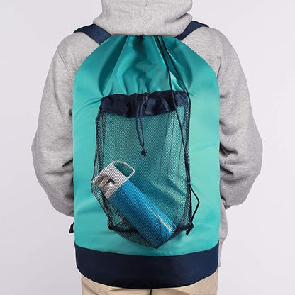 Dalykate Laundry Backpack with Shoulder Straps and Mesh Pocket Durable Nylon