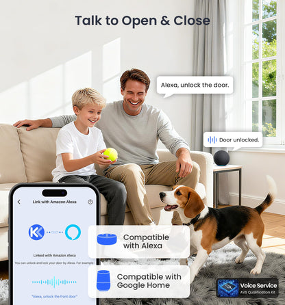 Veise VE027-K Built-in WiFi Smart Lock with 2 Knob, Fingerprint Keyless Entry Door Lock Handle Set for Front Door, App Remote Control, Electronic Digital Keypad Deadbolt, IP65 Waterproof, Matte Black
