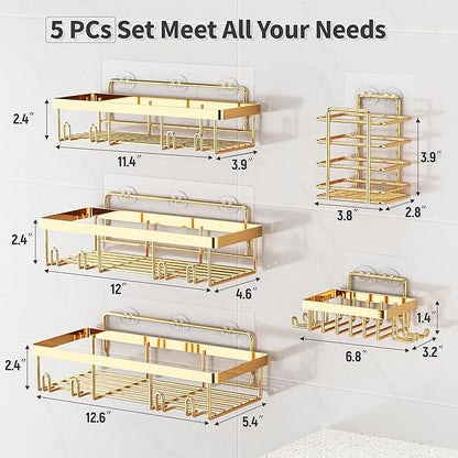 5 Pack Shower Caddy Organizer Rack Shelf