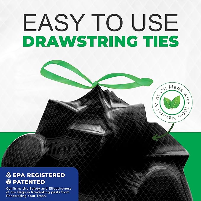 Mint-X Rodent Repellent Outdoor Home and Industrial Trash Bags