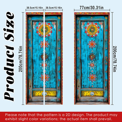 Nuxovilar Door Sticker Door Covers Decorative Stickers Peel and Stick Floral Pattern PVC 30.3x78.7 inches Decorative Stickers Peel and Stick Decor Home entryway Kitchen