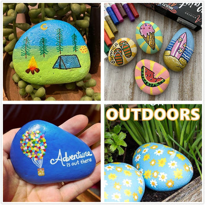 lifetop 50PCS Painting Rocks, Natural DIY Rocks Flat & Smooth Kindness Rocks for Arts, Crafts, Decoration, Medium & Small Rocks for Painting ，1.5"-3"Hand Picked for Painting Rocks