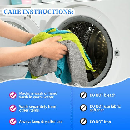 FIXSMITH Shop Towels-800 Pack, 12 x 16 in Microfiber Cleaning Cloth, Highly