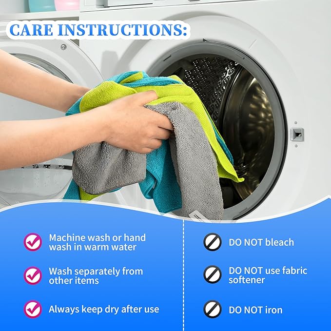 FIXSMITH Shop Towels-400 Pack, 12 x 16 in Microfiber Cleaning Cloth, Highly
