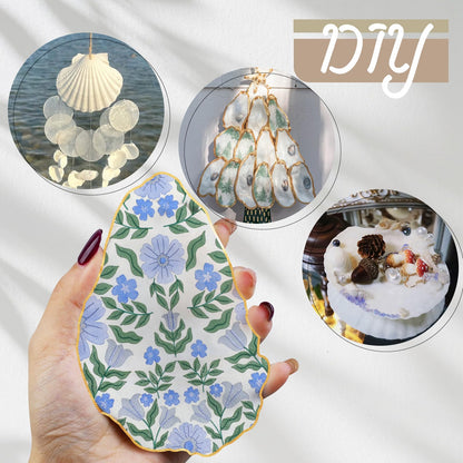 Fangoo 4-5'' 16Pcs Large Natural White Oyster Shells for Crafts 32Pcs Decoupage Paper Napkin Acrylic Paint Brush White Natural Sea Shells for Crafting Christmas Holiday Ornaments Jewelry Tray Decor