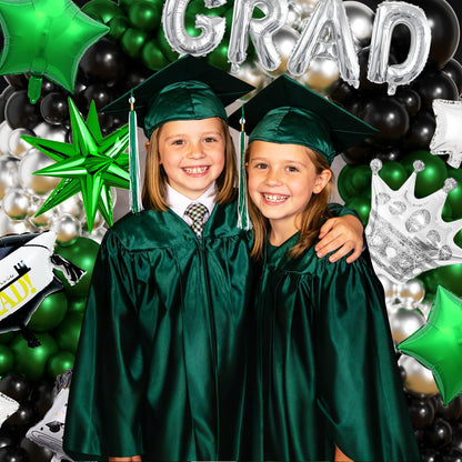 Graduation Balloon Arch Garland Kit Green Black Silver Graduation Decorations 2026 for College High School Class of 2026 Grad Party Prom Decor