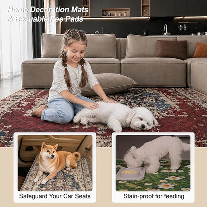 Washable Pee Pads for Dogs, Reusable Puppy Potty Training Pads, Ultra-Absorbent Thick Waterproof Leak-Proof Non-Slip Pads & Mat for Crate, Playpen, Floor, Whelping & Housebreaking , 2 Pack 36"x72"