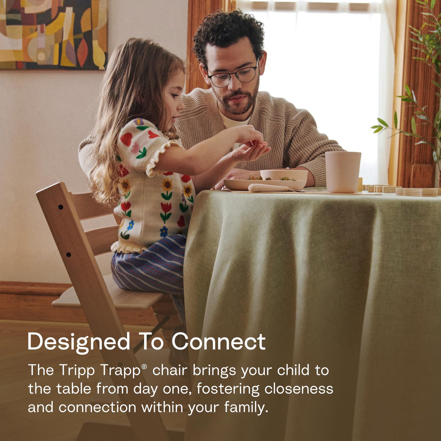 Stokke Tripp Trapp High Chair 2, Natural - Includes Chair + Baby Set with Removable Harness for Children 6-36 Months - Adjustable, Ergonomic & Easy to Clean