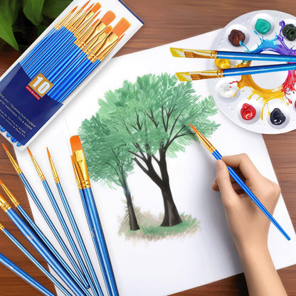 264PCS Valued Paint Brushes and Palettes Set，24Pack of 240PCS Paint Brushes Bulk, 24 Paint Paint Trays, Artist Acrylic Brushes Nylon Brush Head, Suitable for All Purpose Oil Watercolor Painting Se
