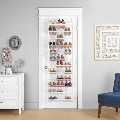 Whitmor 36 Pair Over The Door Shoe Organizer, 12 Tier Hanging Shoe Organizer