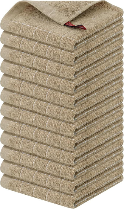 Homaxy 100% Cotton Terry Kitchen Dish Cloths, Ultra Soft and Absorbent Dish