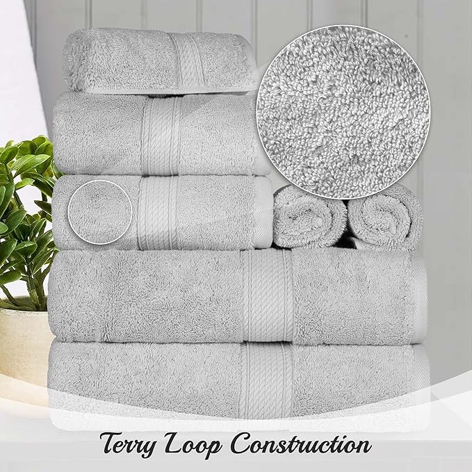 Superior Egyptian Cotton Pile Bath Towel Set of 4, Ultra Soft Luxury Towels
