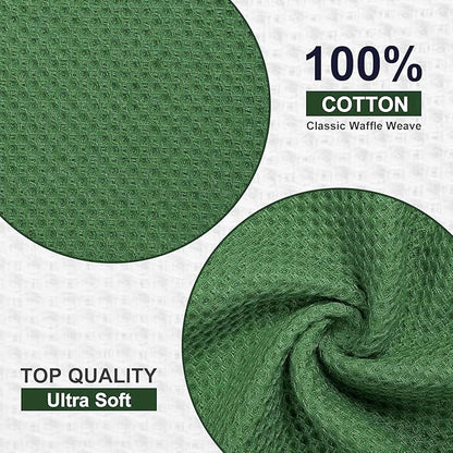 Homaxy Kitchen Towels and Dishcloths Set, 12 x 12 and 13 x 28 Inches, Super