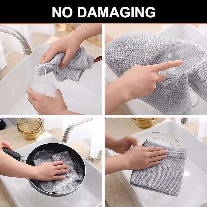 Homaxy 100% Cotton Waffle Weave Kitchen Towels, 13 x 28 Inches Super Absorbent