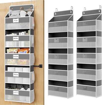 Over The Door Organizer Hanging, 2 Pack 5 Shelf Behind The Doors Storage