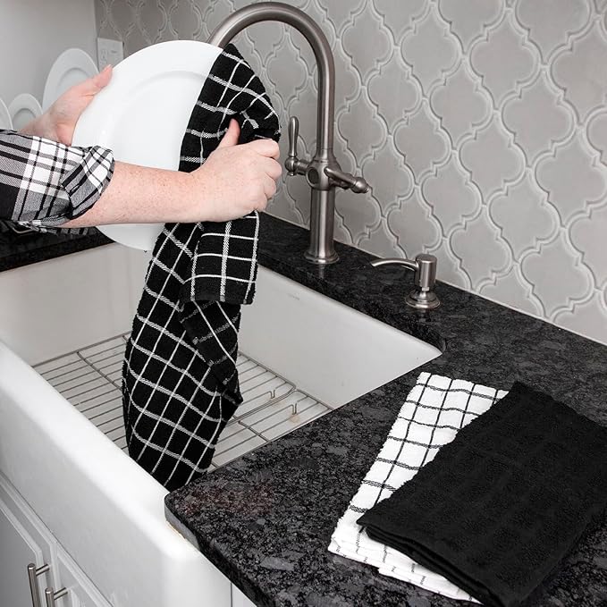 Ritz Premium 100% Cotton Terry Check Kitchen Dish Towels