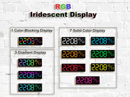 11-Inch LED Digital Wall Clock with RGB Flowing Light, Seconds,Date,Time,Temperature｜Large Clear Display, Countdown Timer,Dual Alarms,Remote Control｜Silent Modern Clock for Bedroom, Living Room,Office