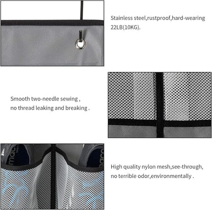 KEEPJOY Over The Door Shoe Organizer 2 Pack, Mesh Pockets Hanging Shoe Rack
