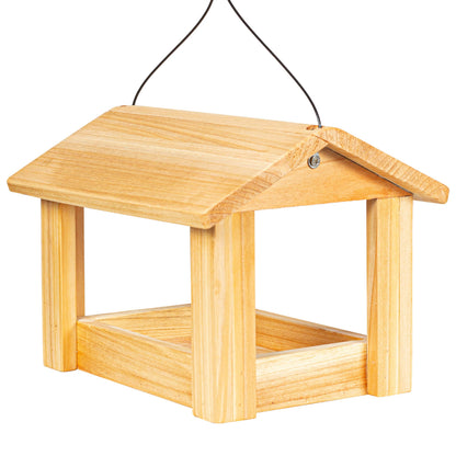 Bird Feeders for Outdoors Wood Hanging Bird Feeder for Cardinals, Finches, Chickadees