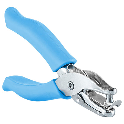 Enday Single Hole Punch – Blue 1/4" Hole Puncher Single with Soft Grid Handles, Circle Shape Paper Punch, Hole Puncher for Crafts in Home, Office, Classroom Kids and Adults