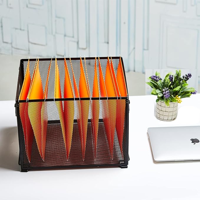 SETTFRFE Letter Size Metal Mesh Hanging File Folder Organizer Crate Basket