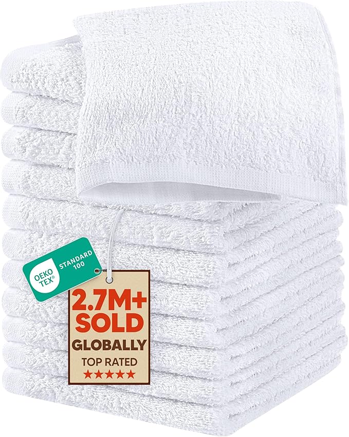 Utopia Towels 12 Pack Cotton Washcloths Set, 100% Ring Spun Cotton, Premium