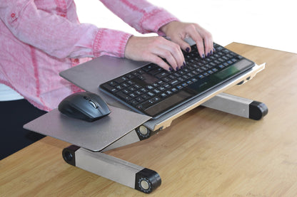 Uncaged Ergonomics Adjustable Keyboard Tray, Silver, Keyboard Tray, Ergonomic, Wrist Support, Portable, Universal, Aluminum