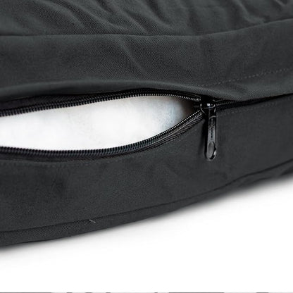 WHITEDUCK Outdoor Dog Bed Heavy-Duty 12oz Canvas, Water-Repellent Cotton, Machine Washable Removable Cover with Full-Length Zipper, Dog Bed for Large Dogs & Crate, (Black) 28" Lx20 Wx4.3 th (S)