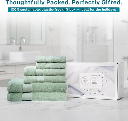 Fabdreams 100% Organic Cotton Bath Towel Set of 6 700 GSM Hotel Premium Plush