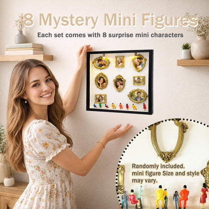 DIY Mini Shadow Box Frame Kit Black- Upgrade Mini Museum Kit Box with Miniature Figurines, Custom Photo Display Personalized Memory Decor, Celebrate Unique Memories in Style for Anniversary, Wedding