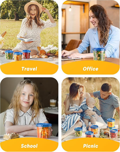 6 Pack-24 oz Freezer Storage Containers, Plastic Food Storage Containers