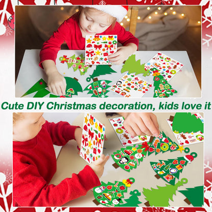 Qyeahkj 129 Pcs Christmas Tree DIY Ornaments Craft Kit for Christmas Hanging Art Project Paper Ornaments Making Crafts for Xmas Party Favors, 9 Styles