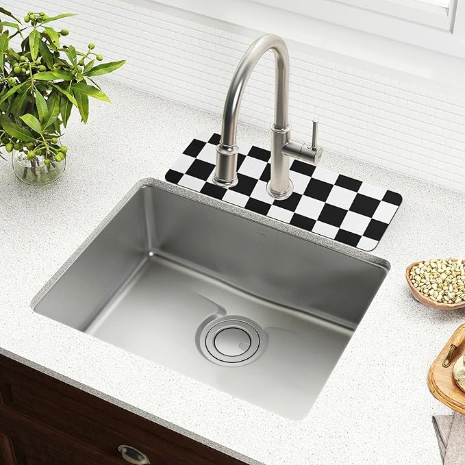 Kitchen Sink Splash Guard 2 PCS 14.7 Inch Sink Faucet Mat Splash Guard