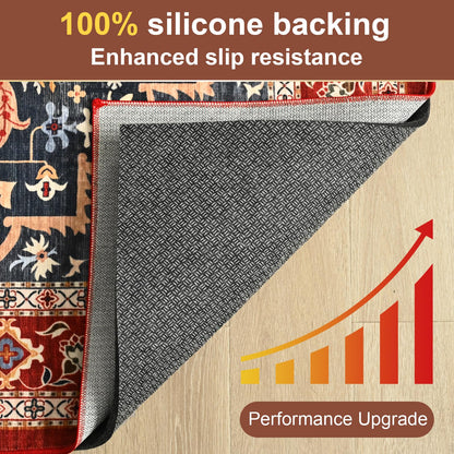 YJ.GWL 3x5 Feet Non Slip Rug Pad 1/4 inch Thick Felt and Silicone Backing, Dual Surface Cushion Rug Gripper for Hardwood Floors, Carpet Liner Keep Rugs in Place, Anti Skid Mat for Under Area Rug