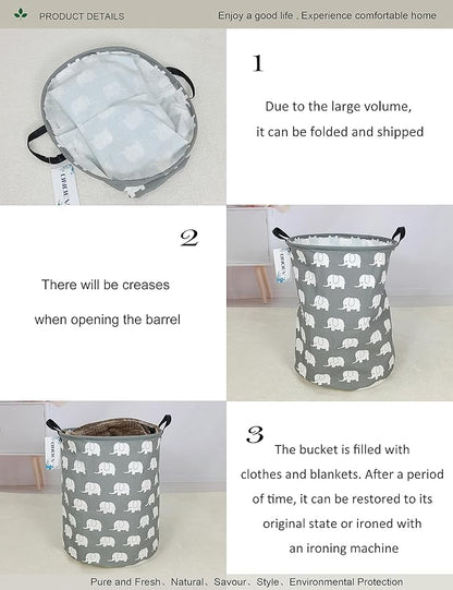 Round waterproof laundry basket, foldable storage basket, laundry Hampers