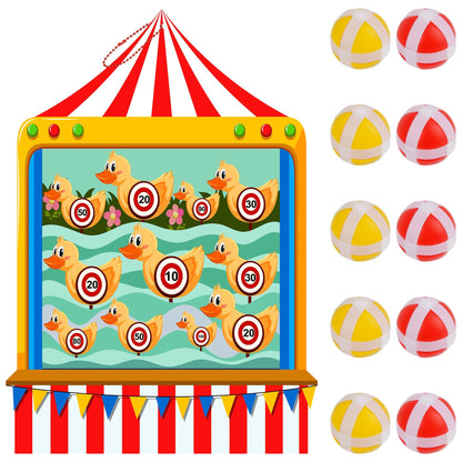Qumenan Carnival Games for Kids - Dart Board with 10 Sticky Balls Felt Carnival Theme Party Decorations for Indoor Outdoor Activities Circus Birthday Party Decoration Supply Set (19.7x13.8 Inches)